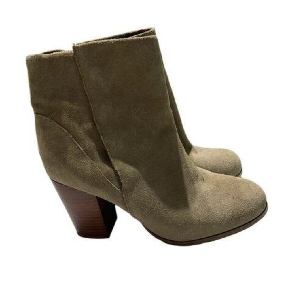 Suede Ankle Booties Taupe Brown Block Heel Casual Fall Winter Shoes Women